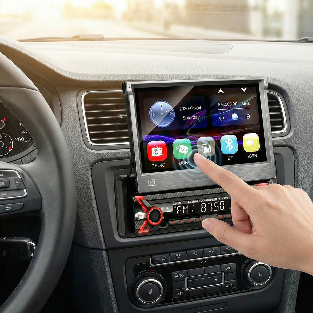 Audiocore AC9100 LCD 7" intrekbaar aanraakscherm 1080P MP5 AVI DivX Bluetooth handsfree RDS + afstandsbediening