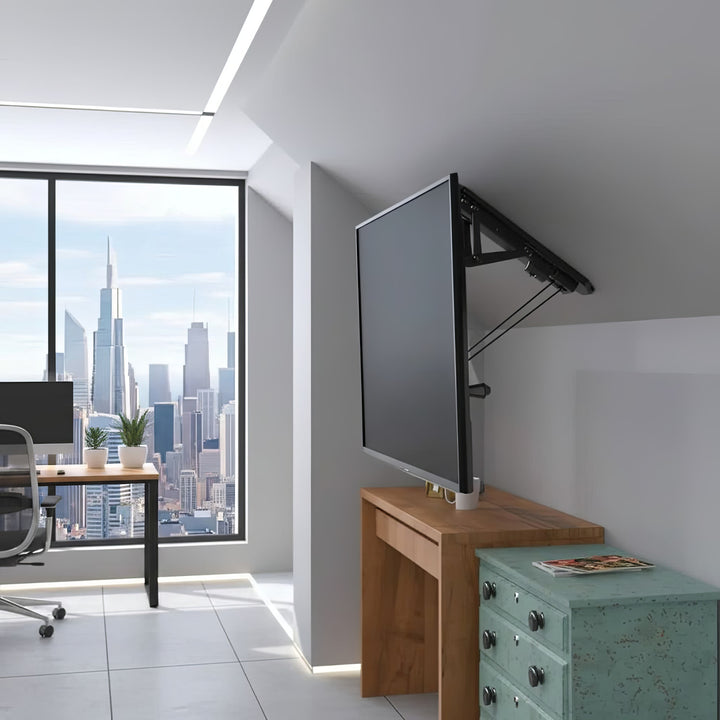 Maclean MC-880 Elektrische kantelbare tv-beugel voor plafond, dakhellingen incl. afstandsbediening, 32-70", tot 35kg, max VESA 600x400