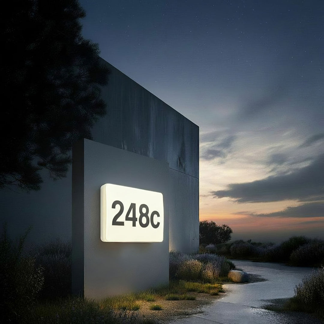Maclean LED-lamp, huisnummer, met schemersensor, wit, max. 10 W, IP65, neutrale lichtkleur (4000 K), max. 1000 lm, MCE292 W