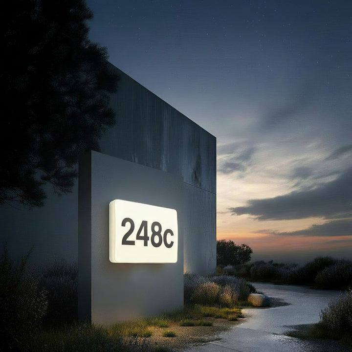 Maclean LED-lamp, huisnummer, met schemersensor, wit, max. 10 W, IP65, neutrale lichtkleur (4000 K), max. 1000 lm, MCE292 W