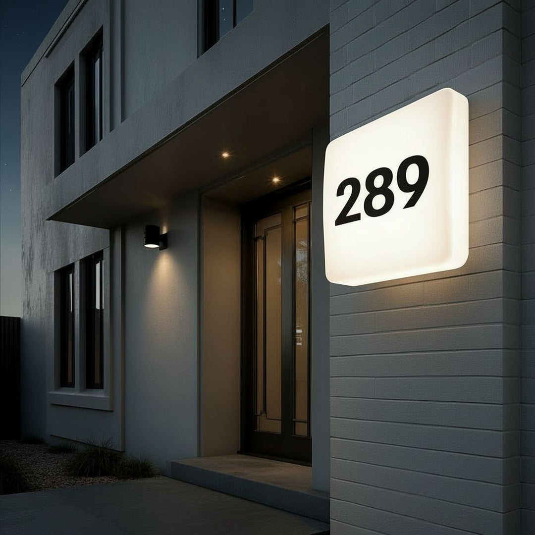 Maclean LED-lamp, huisnummer, met schemersensor, wit, max. 10 W, IP65, neutrale lichtkleur (4000 K), max. 1000 lm, MCE292 W