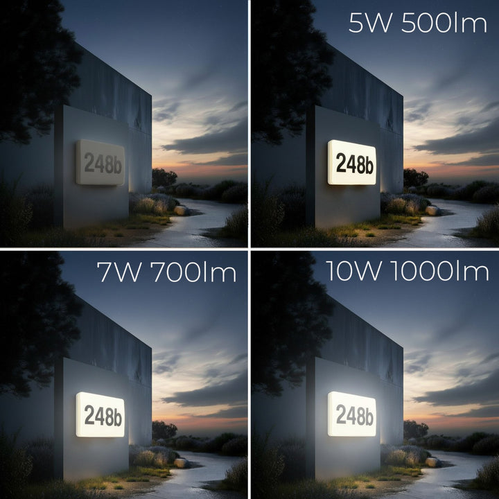 Maclean LED-lamp, huisnummer, met schemersensor, wit, max. 10 W, IP65, neutrale lichtkleur (4000 K), max. 1000 lm, MCE292 W