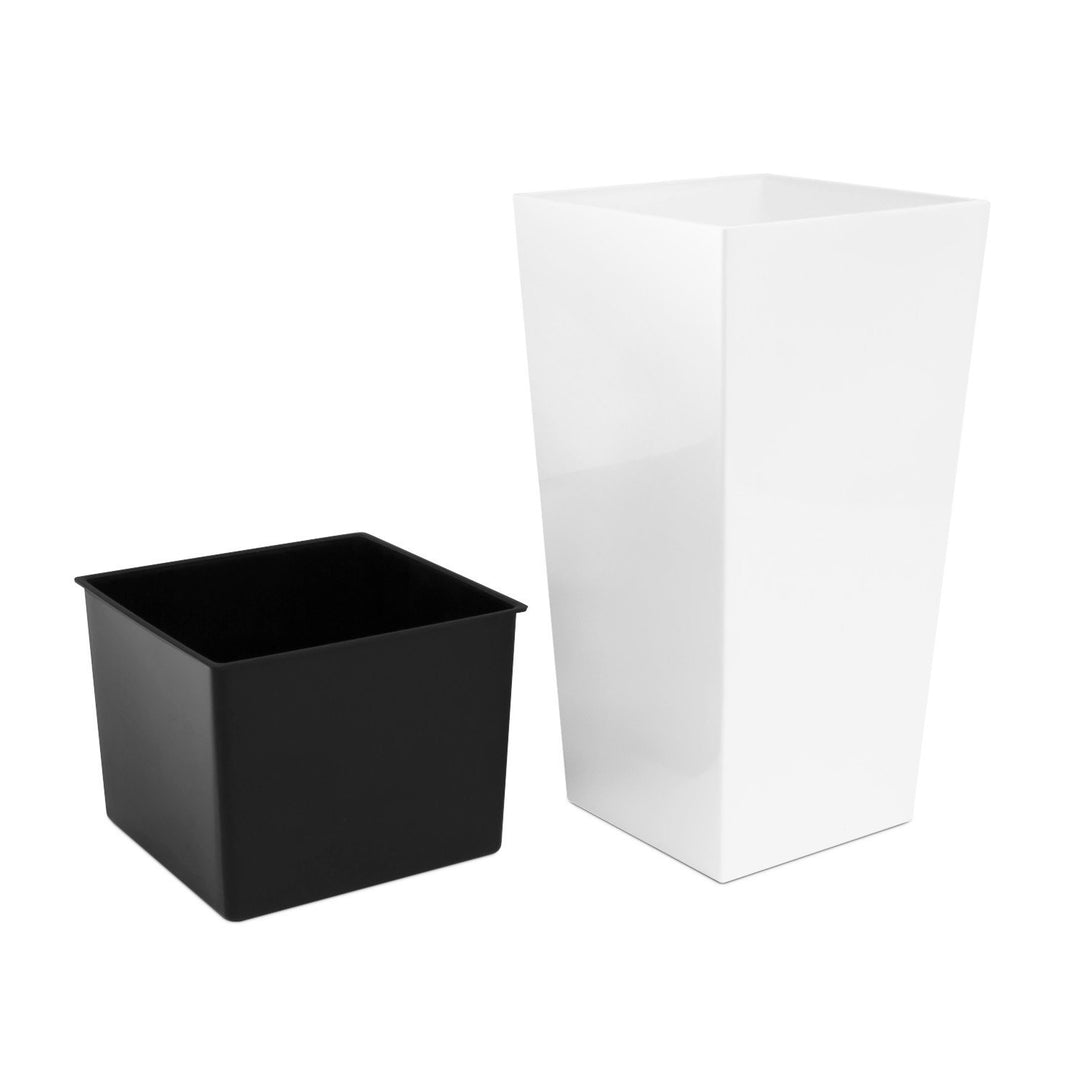 Bloempot met inzet Urbi Square DURS400-S449 - witte kleur