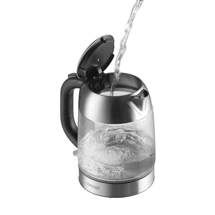 Glazen waterkoker 1.7L Concept RK4080 roestvrij staal
