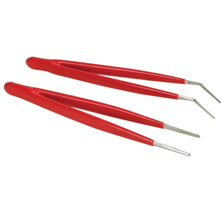 Set precisiepincetten voor elektronisch werk, rood, Velleman VTTW5