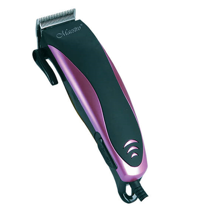 Haartrimmer Tondeuse met roestvrijstalen mesjes 4 opzetstukken: 3, 6, 9, 12 mm met accessoirekit haarkamschaar (zwart / violet)