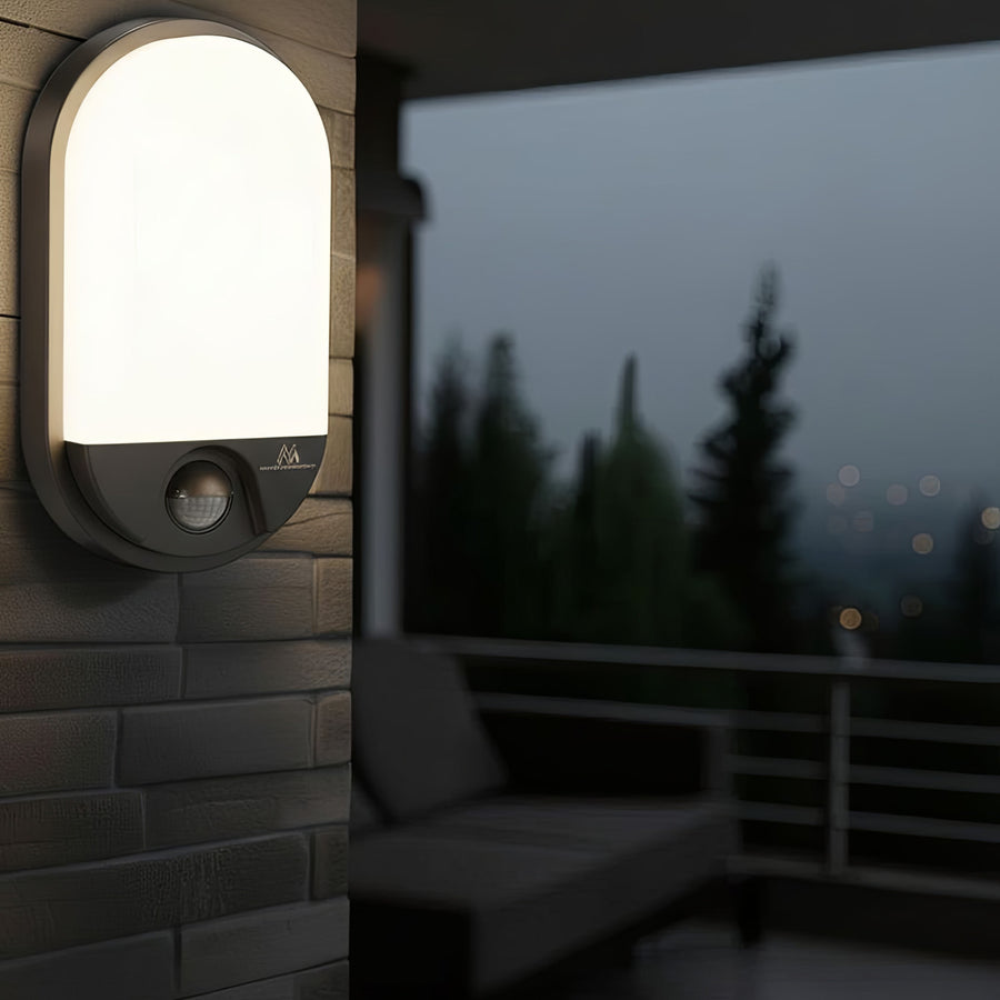 Maclean MCE340 GR LED lamp met infrarood bewegingssensor - 1100lm  - 15W  - IP54 - grijs