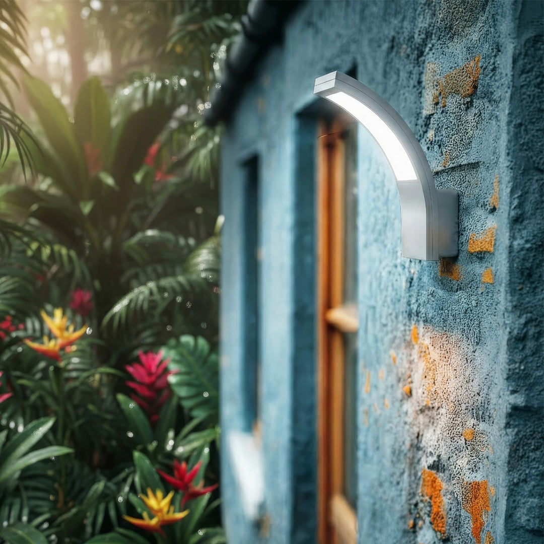 Maclean MCE343 SV LED gevellamp, buitenwandlamp - 800lm - 10W IP54 - zilverkleur, natuurlijk wit (4000K)