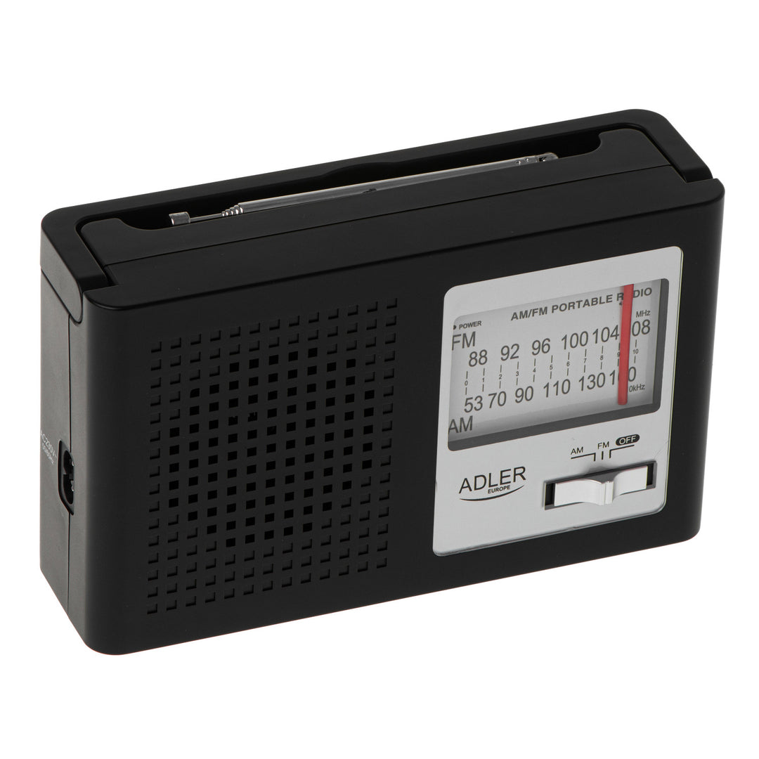Adler - Radio - draagbare radio - AM en FM - Met antenne - voeding en batterij - AD 1909 - Zwart