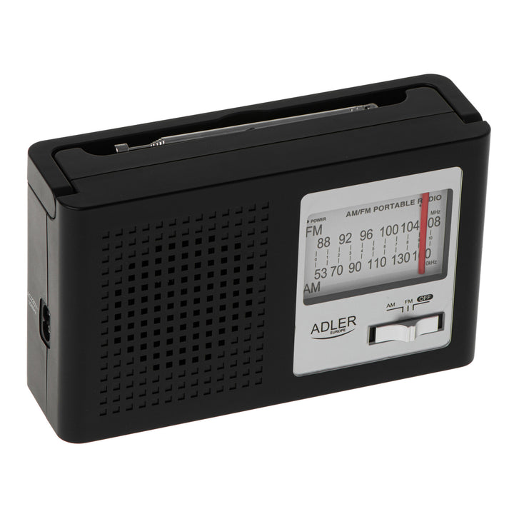 Adler - Radio - draagbare radio - AM en FM - Met antenne - voeding en batterij - AD 1909 - Zwart