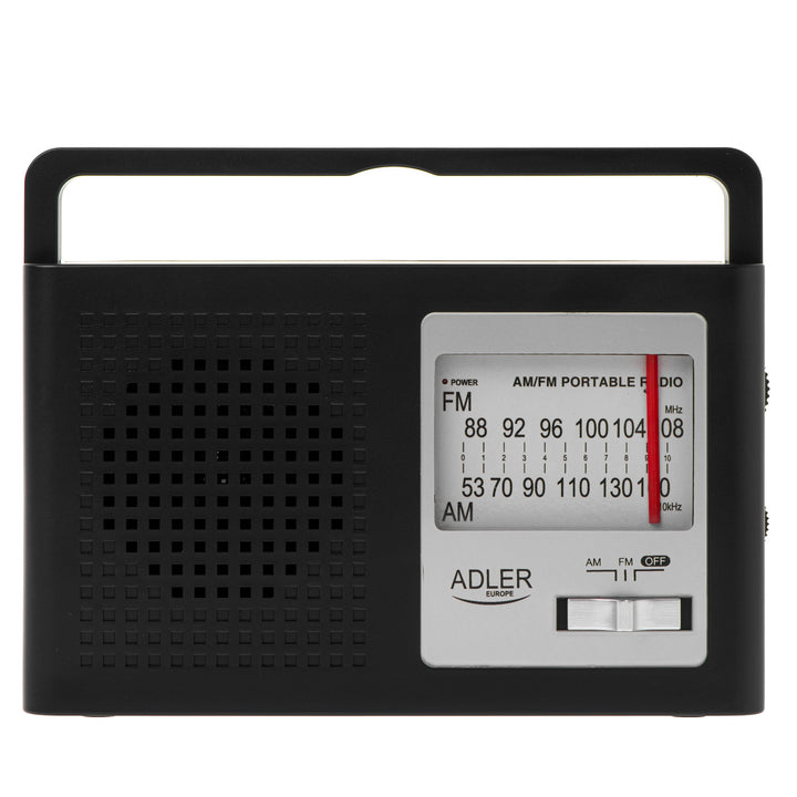 Adler - Radio - draagbare radio - AM en FM - Met antenne - voeding en batterij - AD 1909 - Zwart