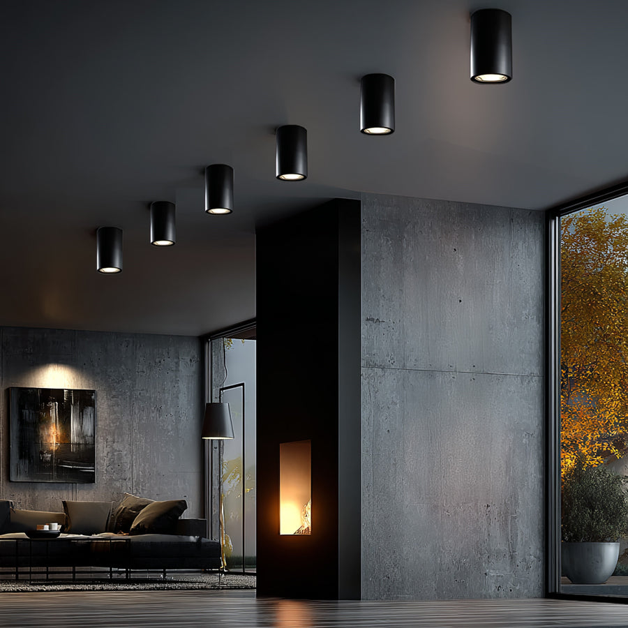 Maclean Energy MCE422 B GU10 - halogeen opbouwspot, zwart, 80x115mm, rond, aluminium