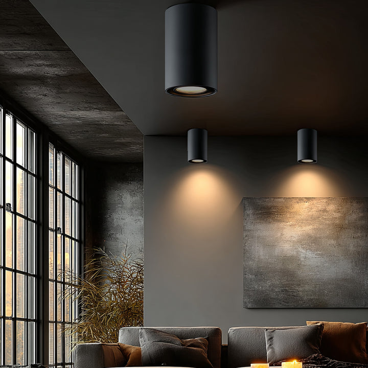 Maclean Energy MCE422 B GU10 - halogeen opbouwspot, zwart, 80x115mm, rond, aluminium