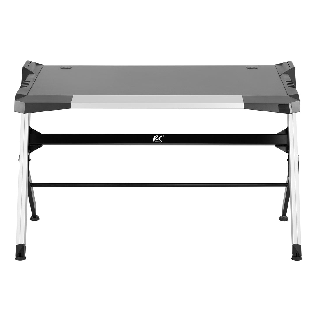 NanoRS - RS150 - Speeltafel met kleurrijke LED RGB-verlichting - Computertafel - Ergonomisch bureau - Kabelbeheersysteem - 129,5 x 72,5 cm tot 50 kg