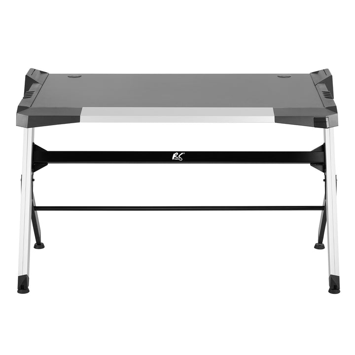 NanoRS - RS150 - Speeltafel met kleurrijke LED RGB-verlichting - Computertafel - Ergonomisch bureau - Kabelbeheersysteem - 129,5 x 72,5 cm tot 50 kg