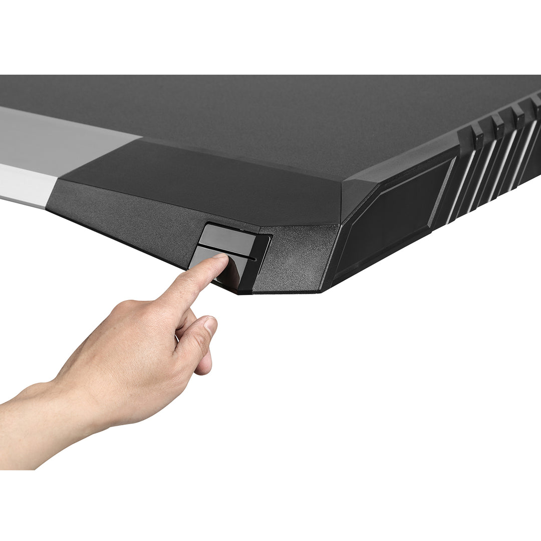 NanoRS - RS150 - Speeltafel met kleurrijke LED RGB-verlichting - Computertafel - Ergonomisch bureau - Kabelbeheersysteem - 129,5 x 72,5 cm tot 50 kg