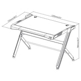 NanoRS - RS150 - Speeltafel met kleurrijke LED RGB-verlichting - Computertafel - Ergonomisch bureau - Kabelbeheersysteem - 129,5 x 72,5 cm tot 50 kg