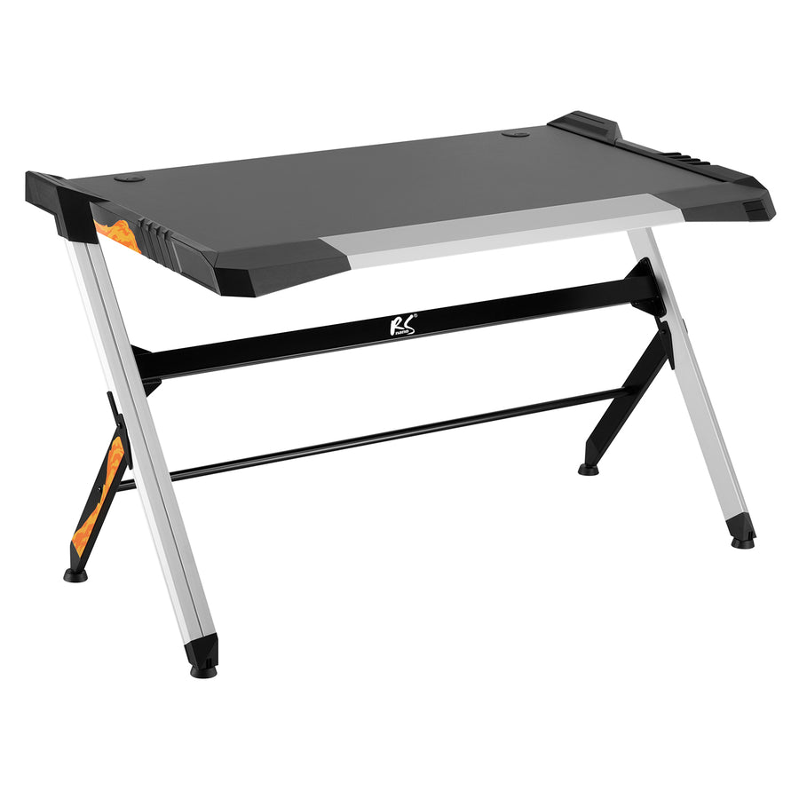 NanoRS - RS150 - Speeltafel met kleurrijke LED RGB-verlichting - Computertafel - Ergonomisch bureau - Kabelbeheersysteem - 129,5 x 72,5 cm tot 50 kg