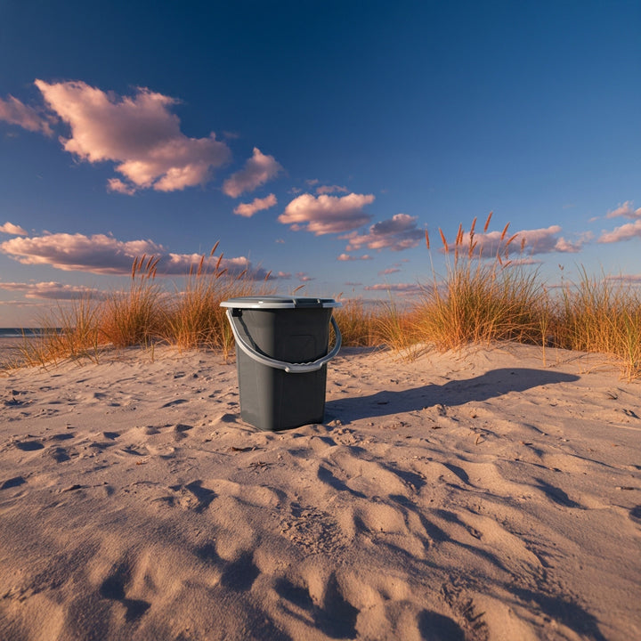 Campingtoilet 19L Mobiele toiletemmer Reistoilet Toiletemmer Toilet Mobiele camping Antraciet