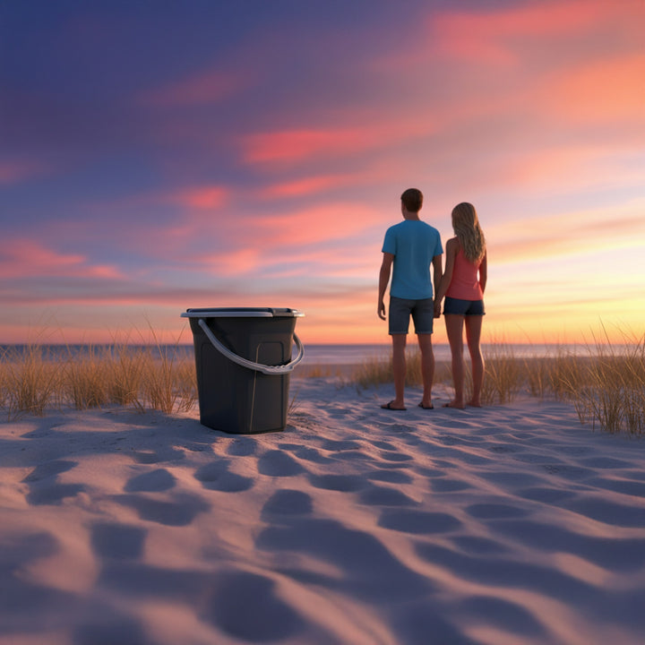 Campingtoilet 19L Mobiele toiletemmer Reistoilet Toiletemmer Toilet Mobiele camping Antraciet