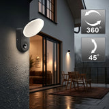 Maclean Energy MCE367 LED wandlamp met PIR sensor - PC + ALU, 15W (1100lm) Neutraal Wit 4000K IP65 grijs