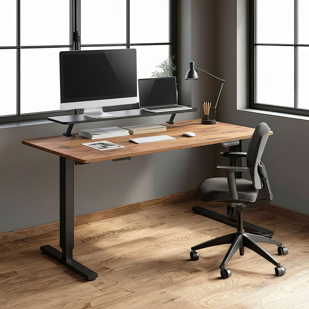 Ergo Office - Monitorstandaard 13"~32" tot max. 20kg / Tafelblad 100x26cm Planchet - Tafelbevestiging - Bureaubevestiging