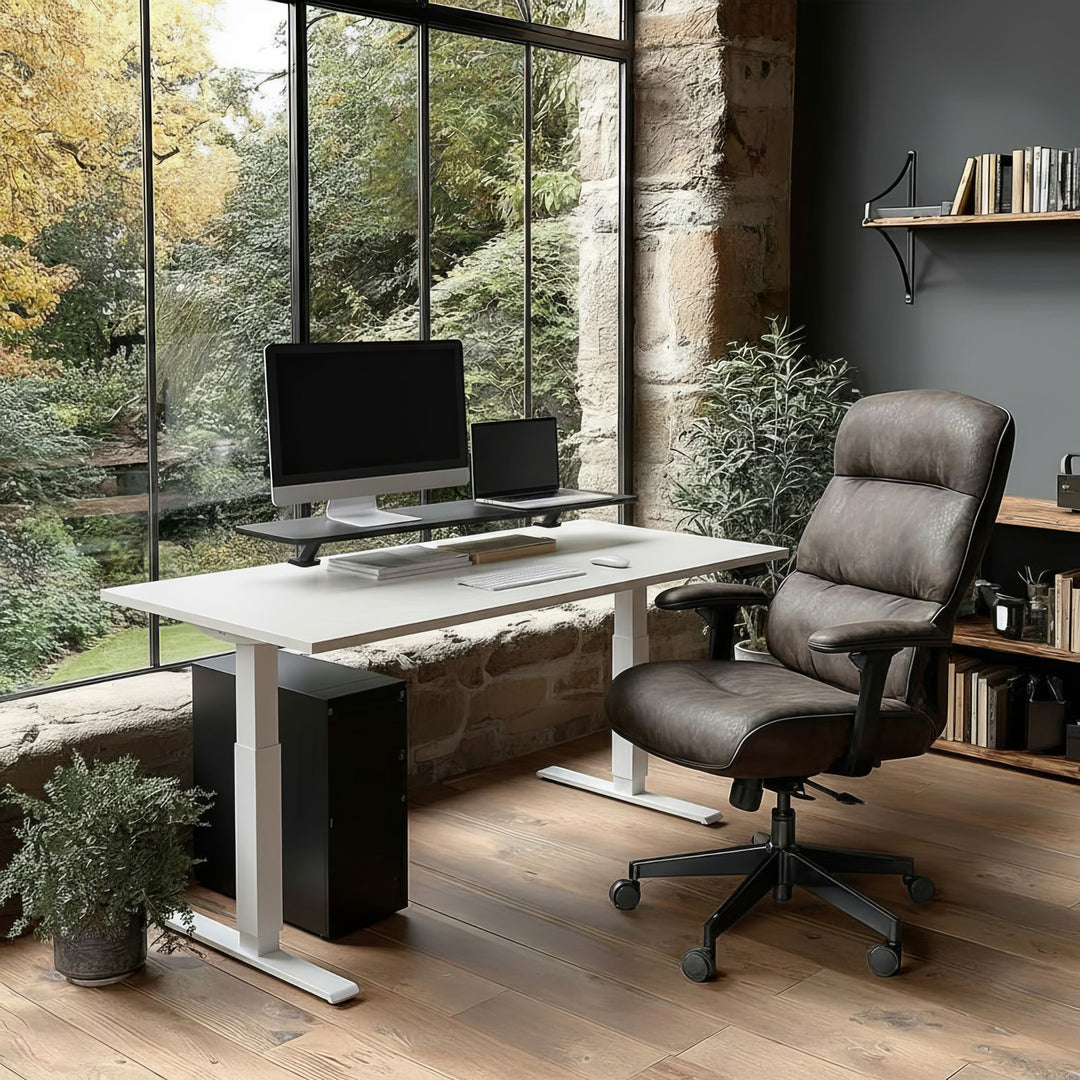 Ergo Office - Monitorstandaard 13"~32" tot max. 20kg / Tafelblad 100x26cm Planchet - Tafelbevestiging - Bureaubevestiging