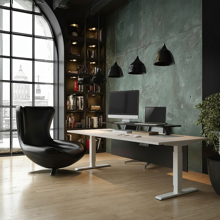 Ergo Office - Monitorstandaard 13"~32" tot max. 20kg / Tafelblad 100x26cm Planchet - Tafelbevestiging - Bureaubevestiging