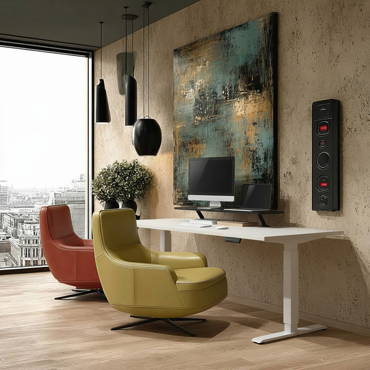 Ergo Office - Monitorstandaard 13"~32" tot max. 20kg / Tafelblad 100x26cm Planchet - Tafelbevestiging - Bureaubevestiging