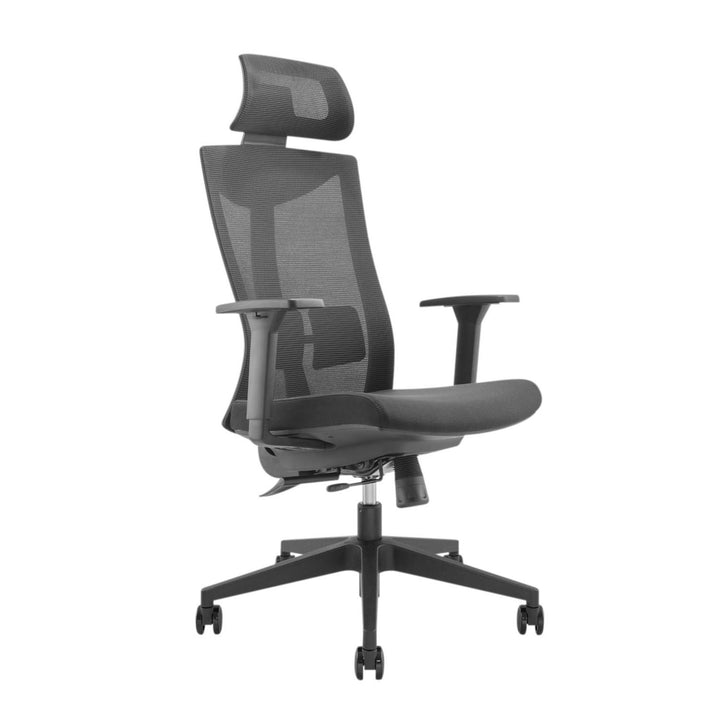 Ergo Office -  Ergonomische Bureaustoel met wielen en lendensteun - max. belasting 150 kg