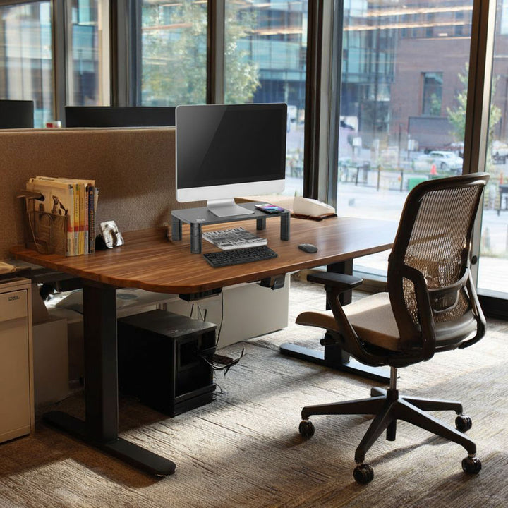 Ergo Office - In hoogte verstelbare schermstandaard met draadloze Qi-oplader voor monitoren 17"~32" tot max. 20kg