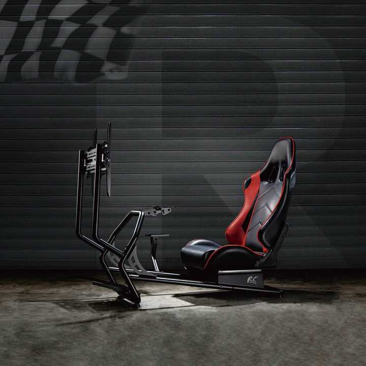 Racing simulator cockpit 3 in 1 speelstoel met kunstlederen bekleding - Stuurwiel standaard TV beugel tot 50" Max. Vesa 400x400