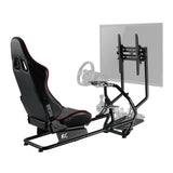 Racing simulator cockpit 3 in 1 speelstoel met kunstlederen bekleding - Stuurwiel standaard TV beugel tot 50" Max. Vesa 400x400