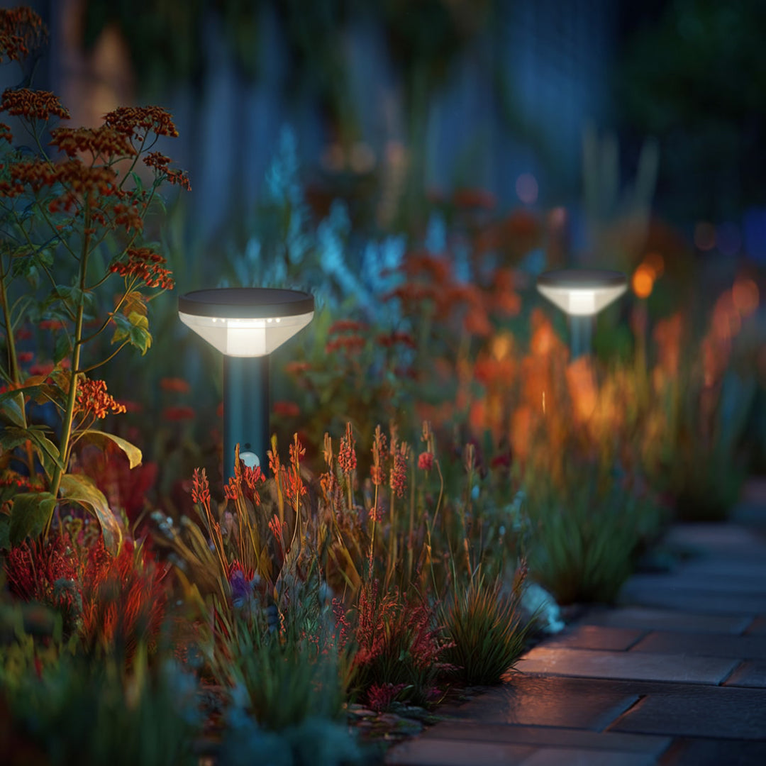Maclean / LED - solar tuinlamp met sensor - Kleur Zwart