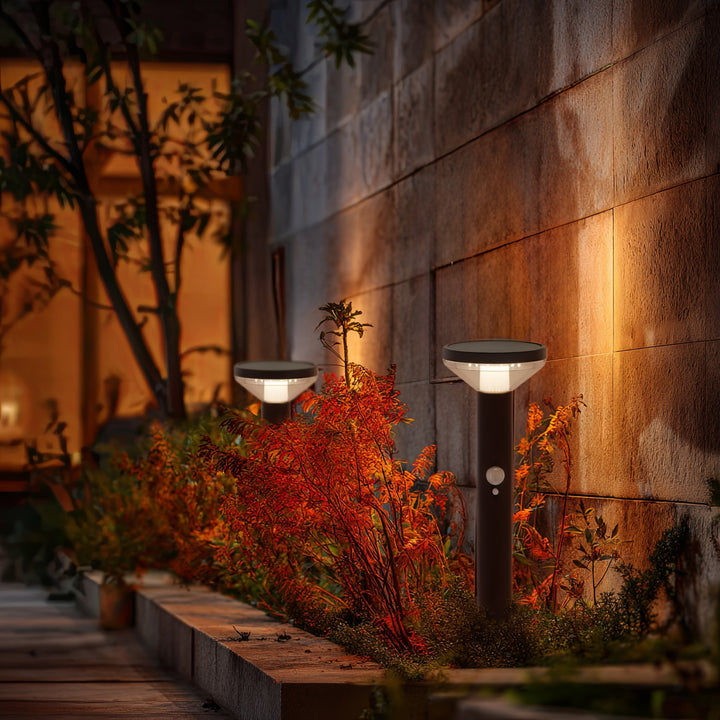 Maclean / LED - solar tuinlamp met sensor - Kleur Zwart