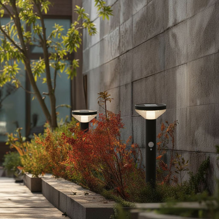 Maclean / LED - solar tuinlamp met sensor - Kleur Zwart