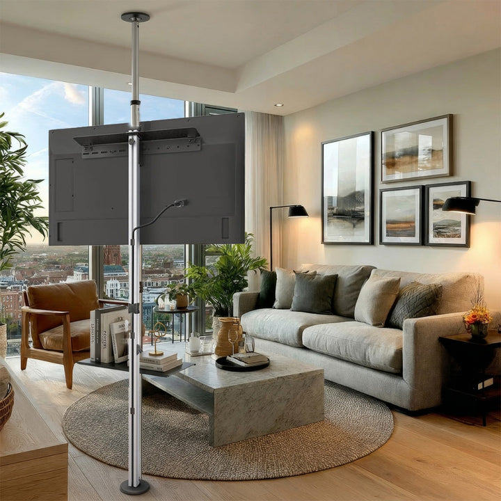 Telescopische tv-houder, plafond en vloer met plank Maclean MC-791N 37 "-70", max. 30 kg