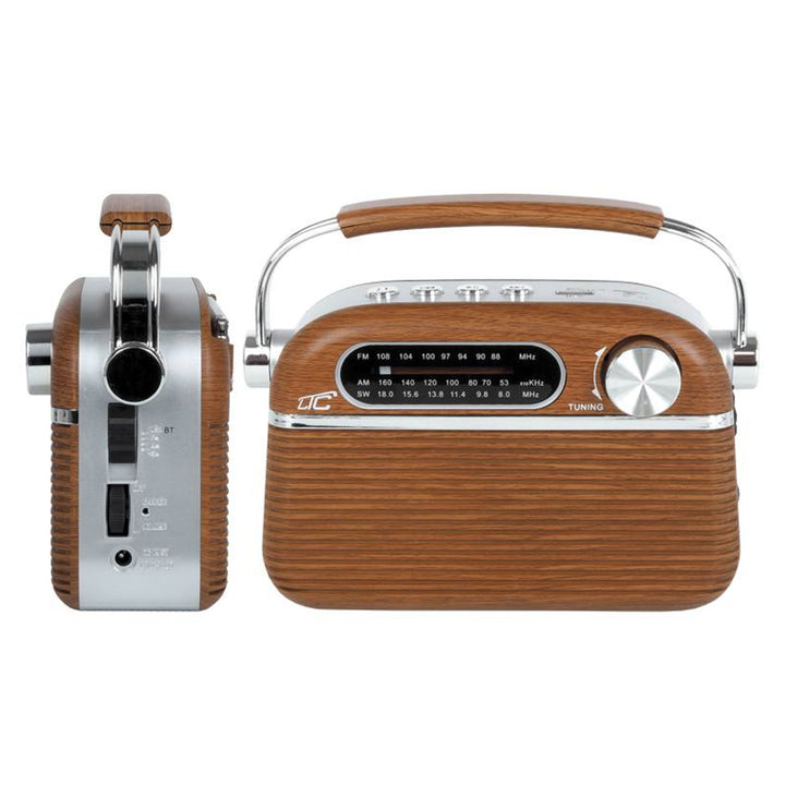 RETRO LTC DRAAGBARE RADIO NIDA BLUETOOTH, AM / FM / MP3 / USB / SD INGEBOUWDE BATTERIJ 1200 MAH