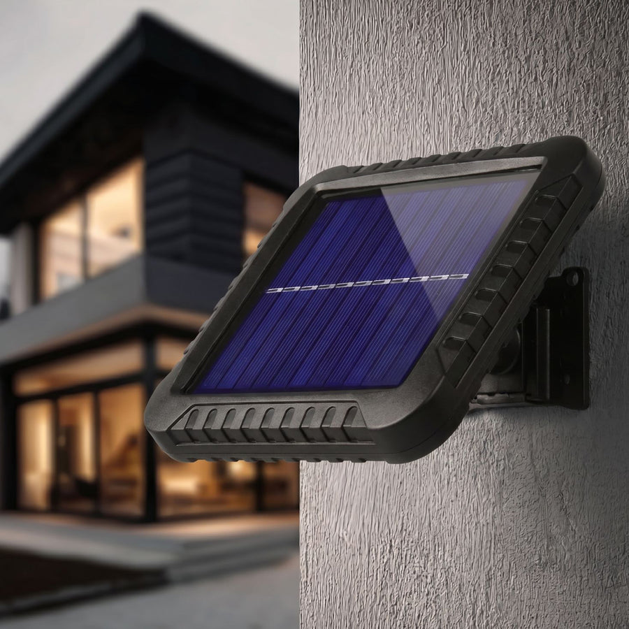 LED-schijnwerper op zonne-energie met bewegingssensor Maclean Energy IP44, 5W, 400lm, 6000K koud wit, lithiumbatterij 1300 mAh, 5,5V DC MCE438