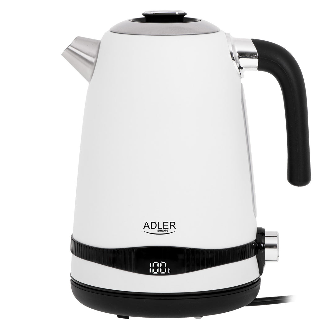 Adler waterkoker, snoerloos, LCD-display, 2200 W, 1,7 l, AD 1295w