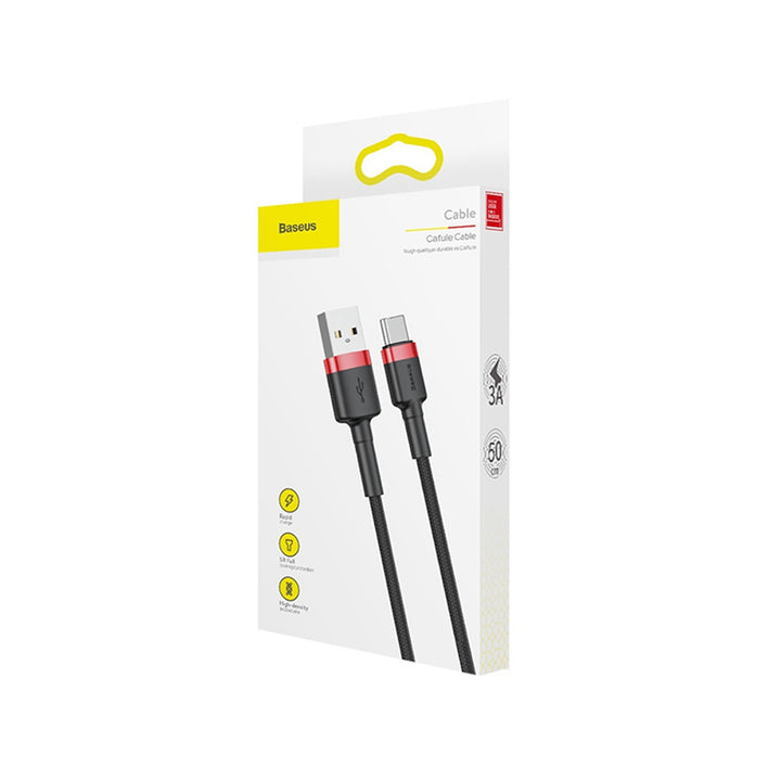 Baseus kabel, USB type C, lengte 50cm, 3A, zwart, BASKBK46595