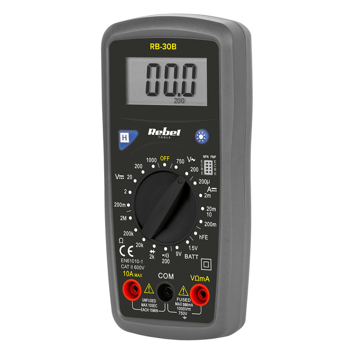 Rebel Tools RB-30B digitale universele meter meetkabels