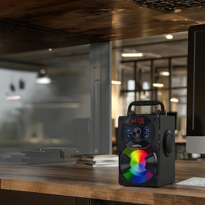 Audiocore AC730 Draagbare bluetooth luidspreker Draadloos 11W Uitgangsvermogen/ Radio / SD / MMC / Aux-in / USB / Verlichting / Afstandsbediening / Handvat