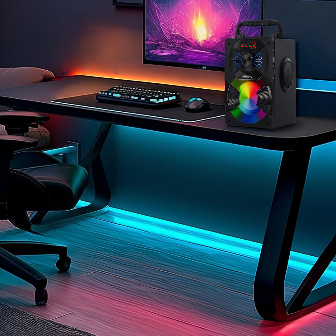 Audiocore AC730 Draagbare bluetooth luidspreker Draadloos 11W Uitgangsvermogen/ Radio / SD / MMC / Aux-in / USB / Verlichting / Afstandsbediening / Handvat