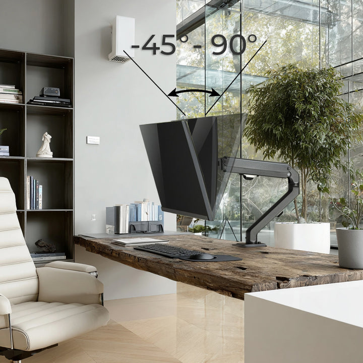 Universele bureausteun voor monitor Maclean, mechanische veer 17"-27" 7kg, VESA 75x75,100x100, MC-906