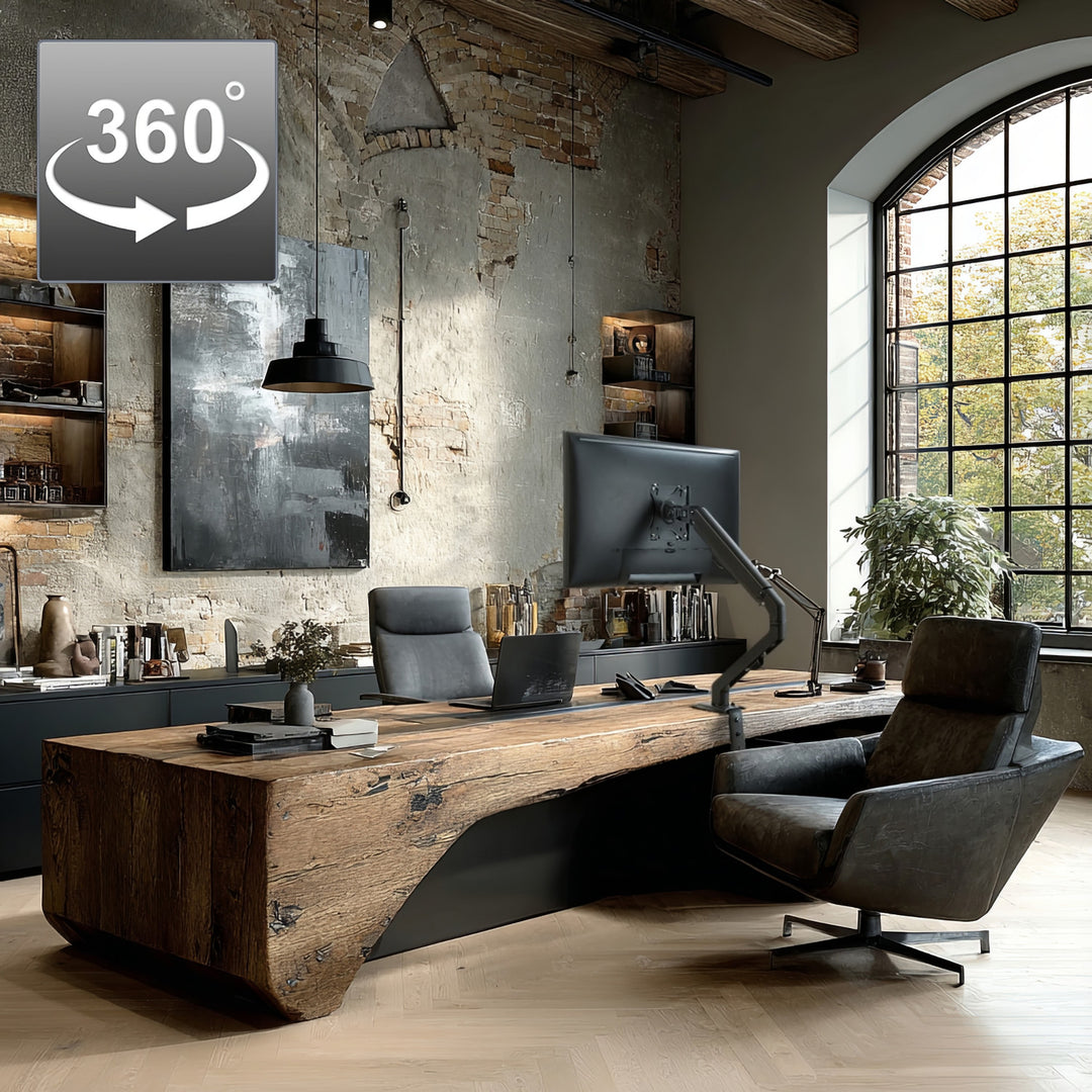 Universele bureausteun voor monitor Maclean, mechanische veer 17"-27" 7kg, VESA 75x75,100x100, MC-906