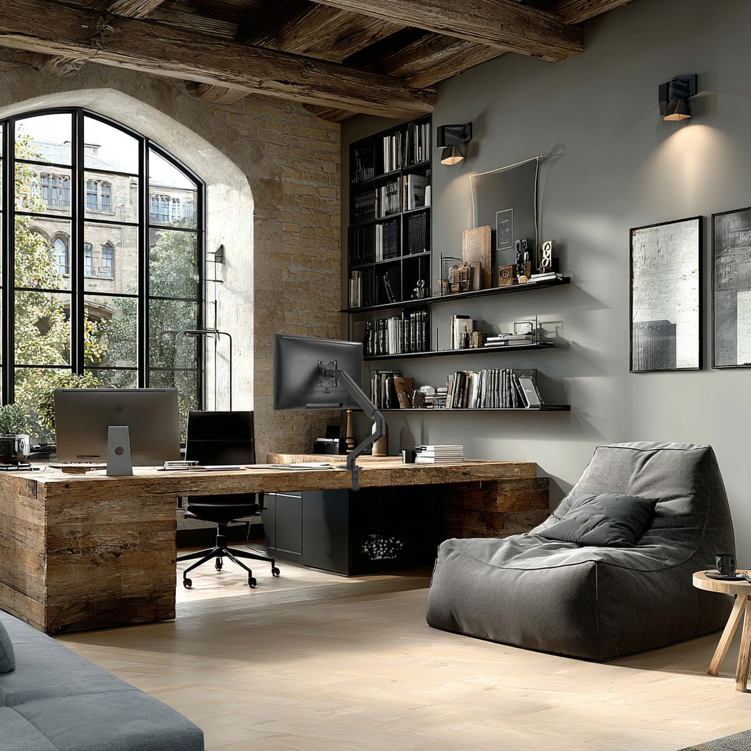 Universele bureausteun voor monitor Maclean, mechanische veer 17"-27" 7kg, VESA 75x75,100x100, MC-906