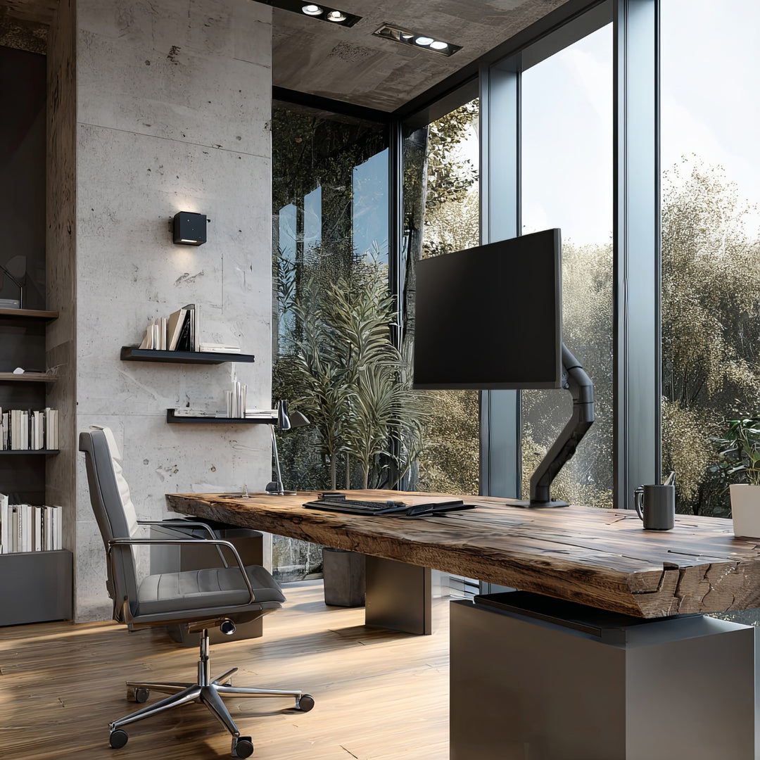 Universele bureausteun voor monitor Maclean, mechanische veer 17"-27" 7kg, VESA 75x75,100x100, MC-906