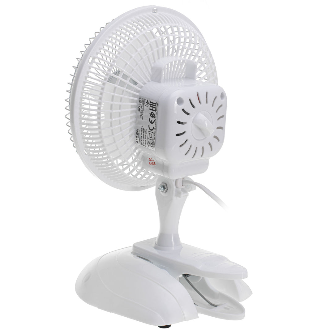 Adler bureauventilator, clip en voet, diameter 15 cm, max. vermogen 30W, AD7317