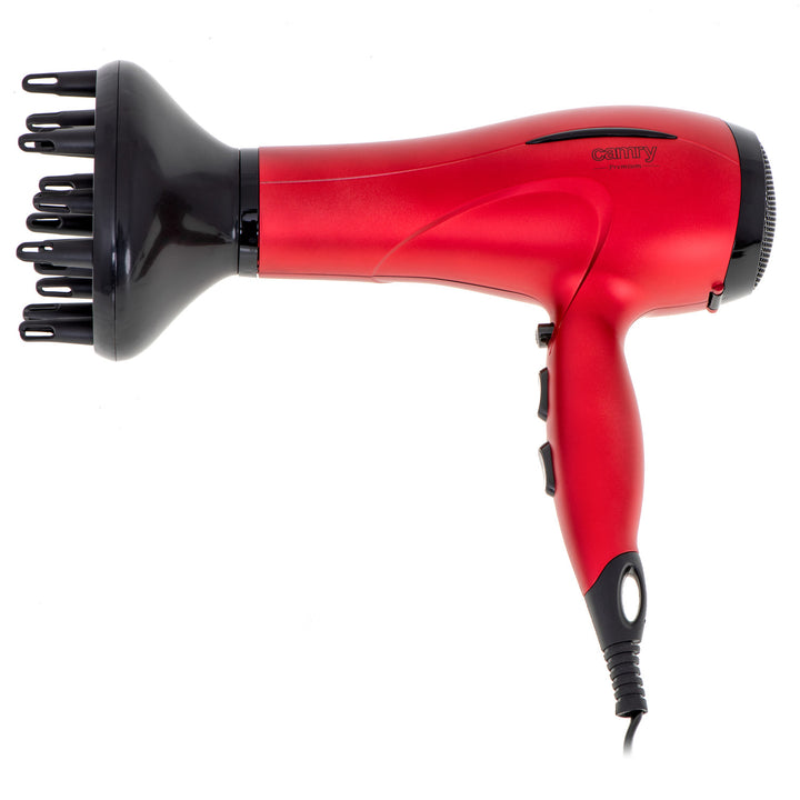 Camry haardroger, 2 blaassterktes, 3 temperatuurstanden, 2400W, rood, CR 2253